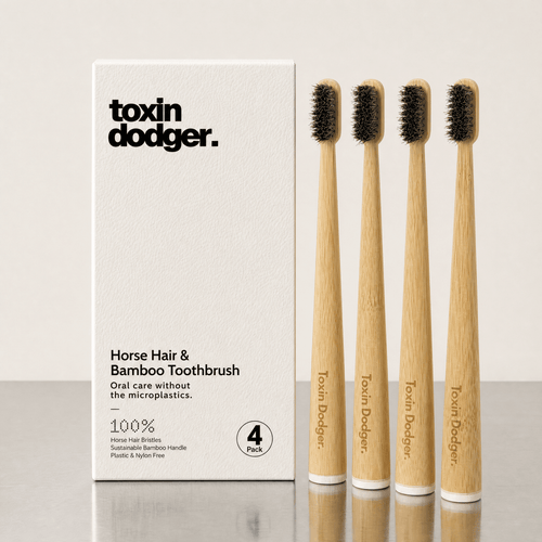 Boar or horse bristle toothbrush (4 Pack)