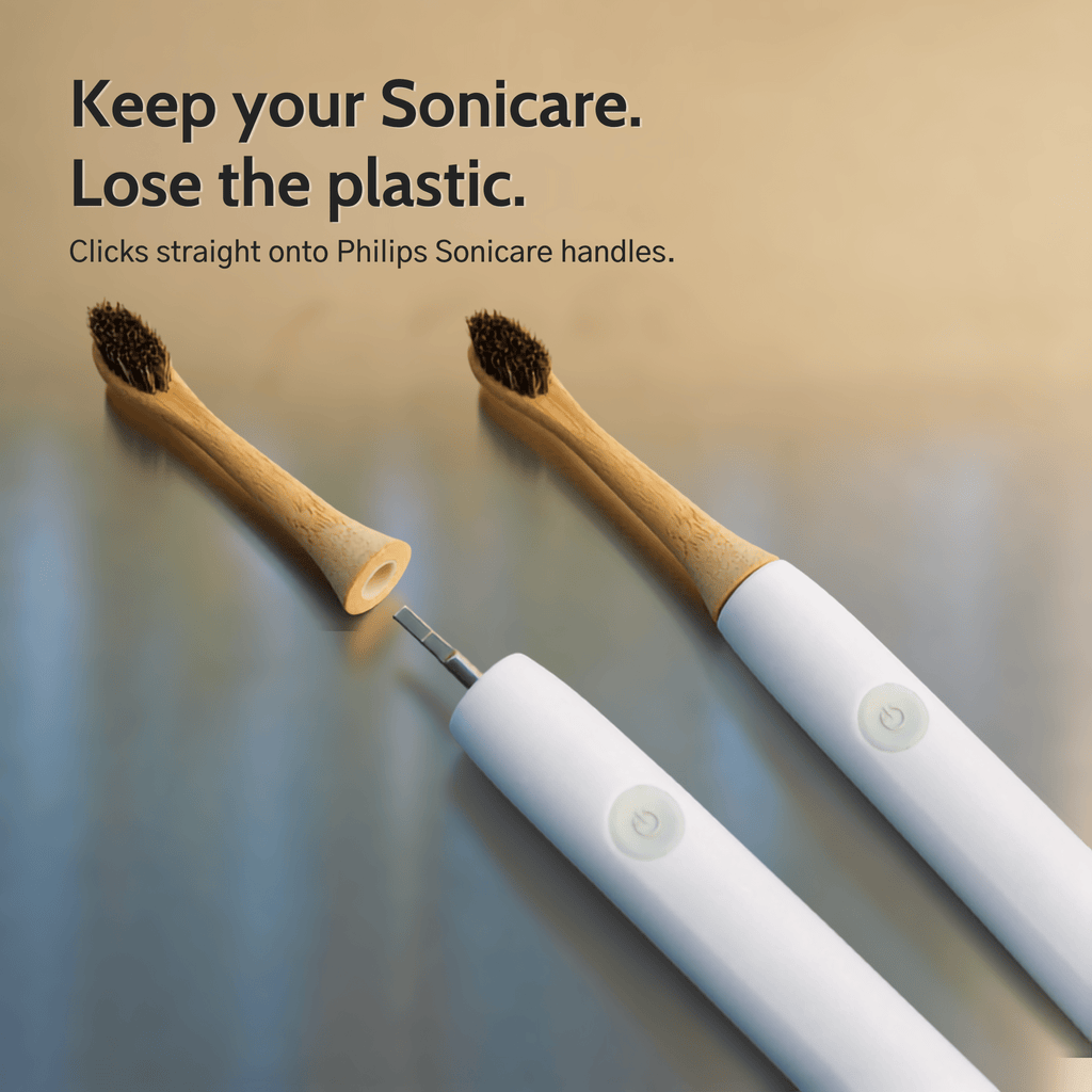 Natural Bristle Electric Toothbrush Heads (Sonicare Compatible) - 4 pack