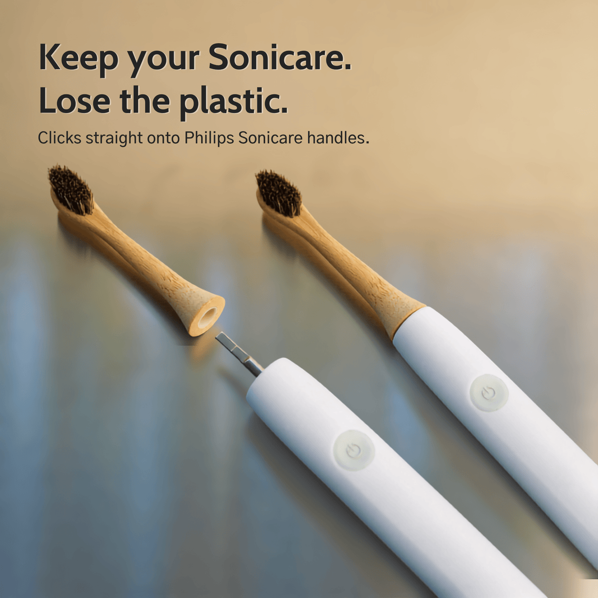 Natural Bristle Electric Toothbrush Heads (Sonicare Compatible) - 4 pack